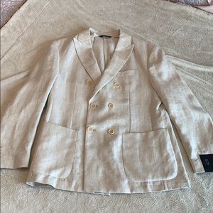 NWT Men’s Cream Linen Slim-Fit Blazer 42R